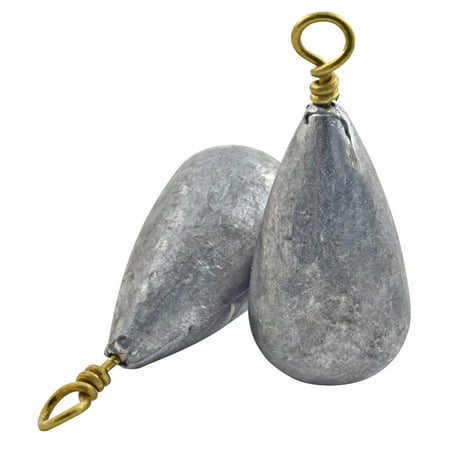 South Bend Dipsey Bass Casting Weights/Sinkers Fishing Terminal Tackle, 3/8 oz., 4-pack