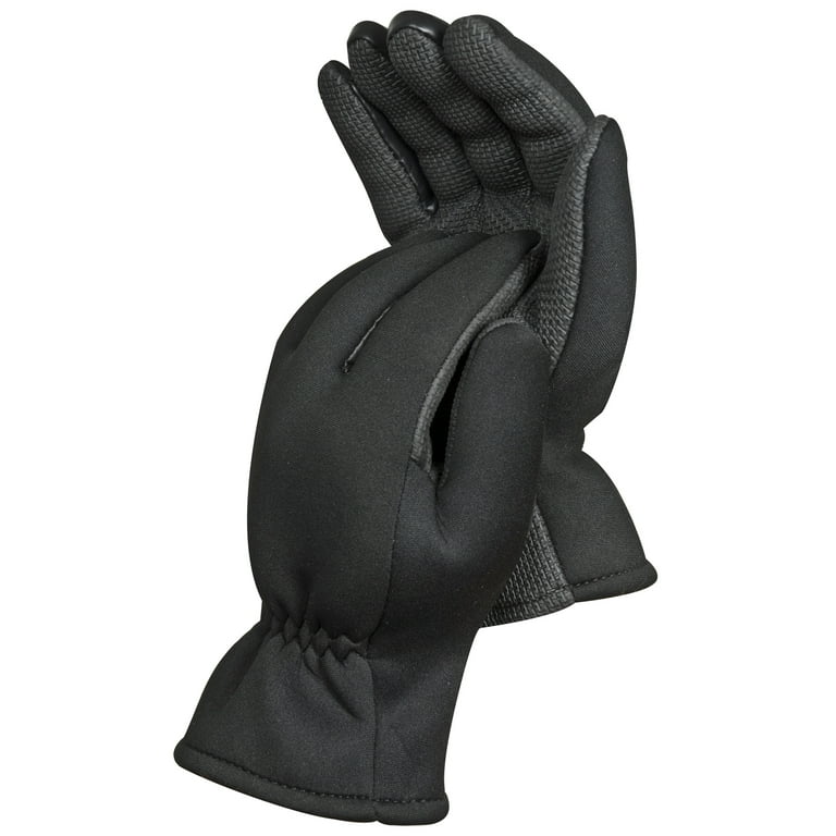 South Bend Fleece-lined Neoprene Fishing Gloves Ice Gear, Black