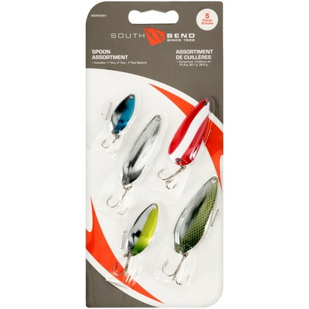 South Bend Freshwater Bass Spoon Assortment, Multi-size, Multi-color, 5-pack price history and forecast - South Bend SBSPOON1