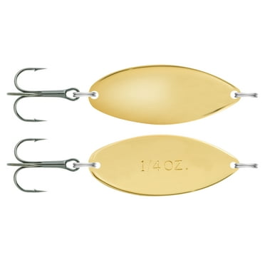 South Bend Kast-A-Way Shud-L-Spoon Freshwater Fishing Lure, Gold, 1/4 Ounce, Fishing Spoons