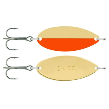 South Bend Kast-A-Way Shud-L-Spoon Freshwater Fishing Lure, Orange Gold, 1/4 Ounce, Fishing Spoons
