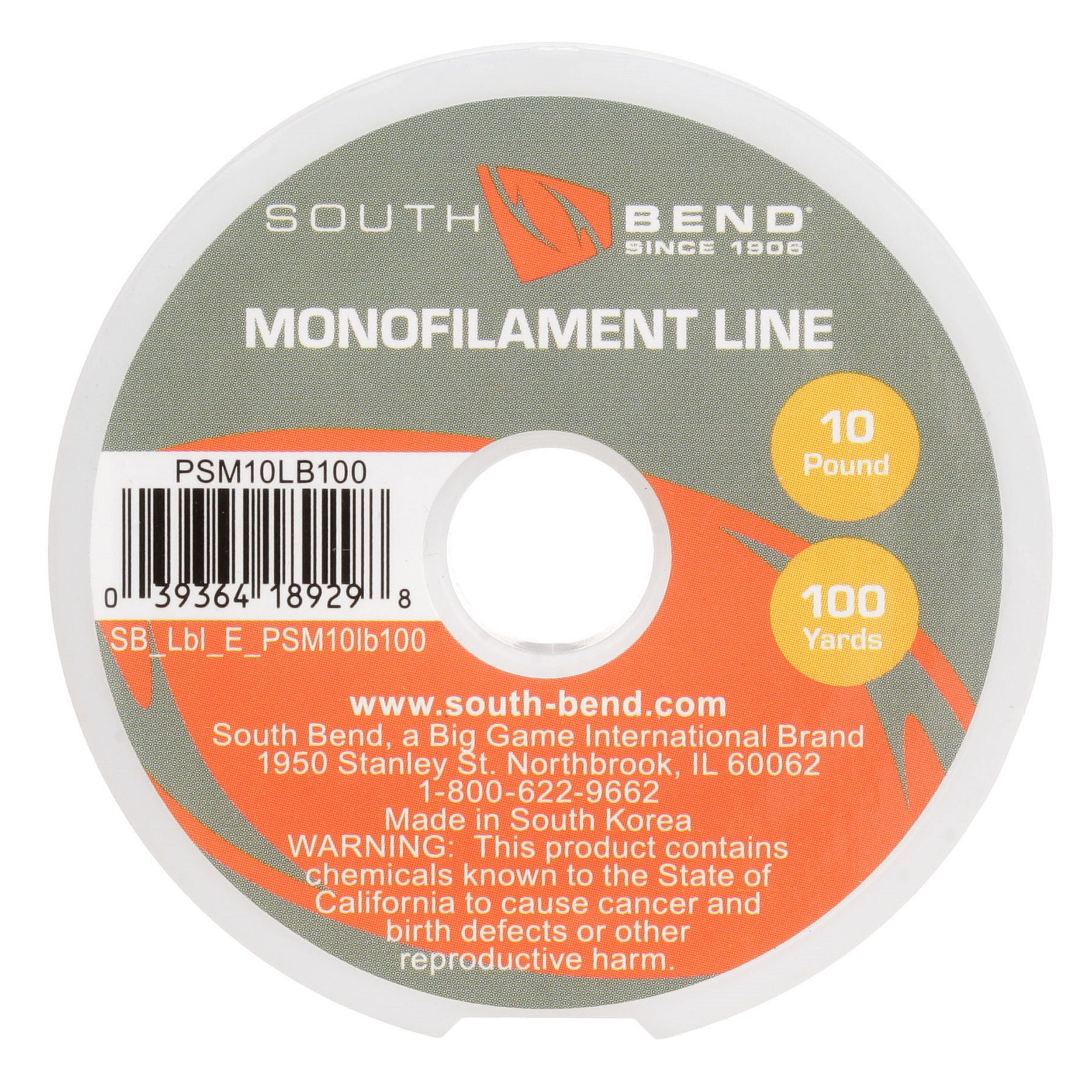 South Bend Monofilament Fishing Line 10 lb 100 yd High Strength Abrasion Resistant - Walmart.com South Bend Monofilament Fishing Line 10 lb 100 yd High Strength Abrasion Resistant - Walmart.com