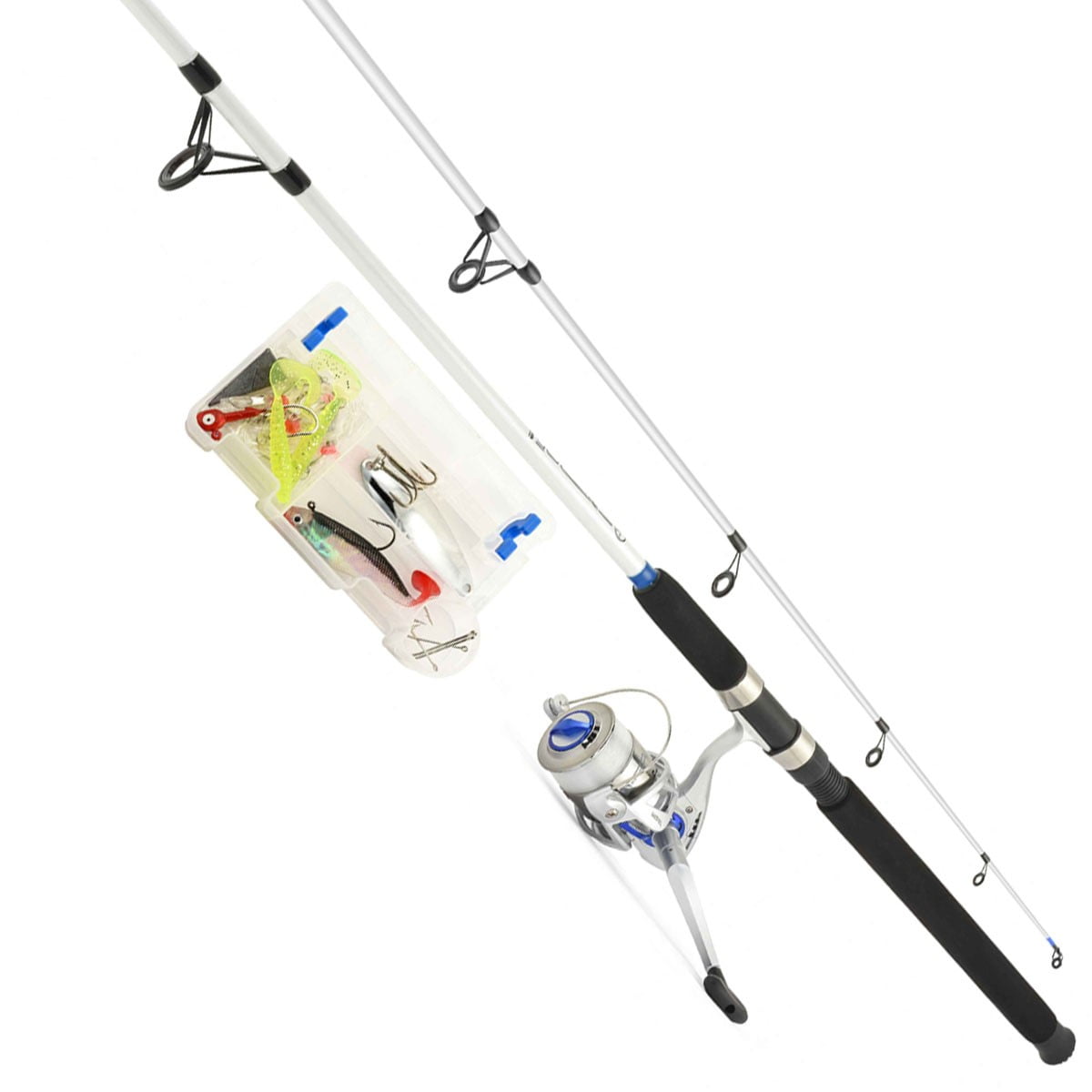 South Bend R2F Surf/Pier Saltwater Fishing Spinning Rod & Reel Combo w/  Tackle Kit, 7