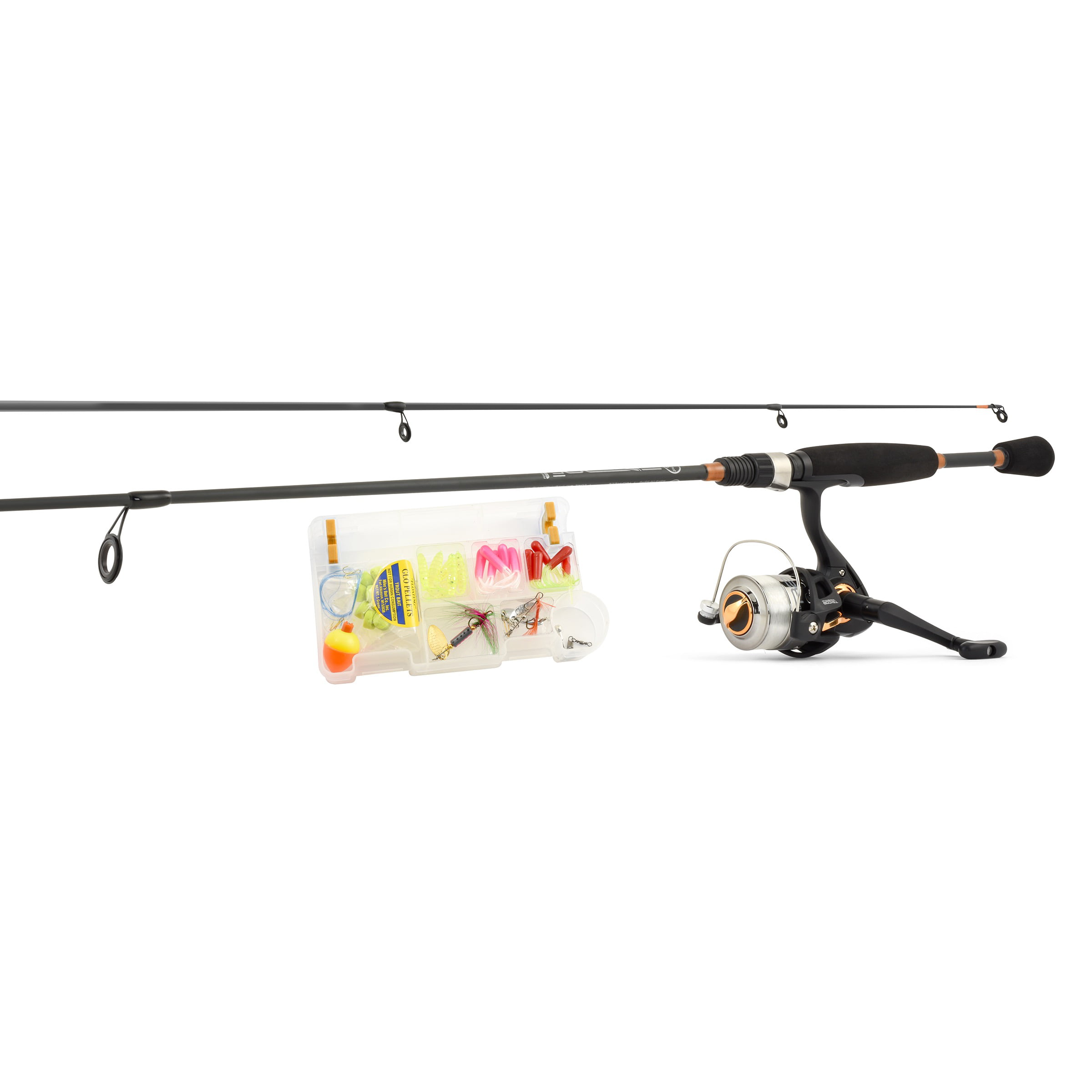 South Bend R2F Trout Spinning Fishing Rod & Reel Combo w/ Tackle Kit, 6'6
