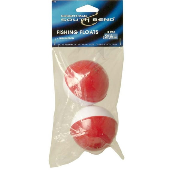 South Bend Red/White Push Button Float (2-1/2", 2 Pack)