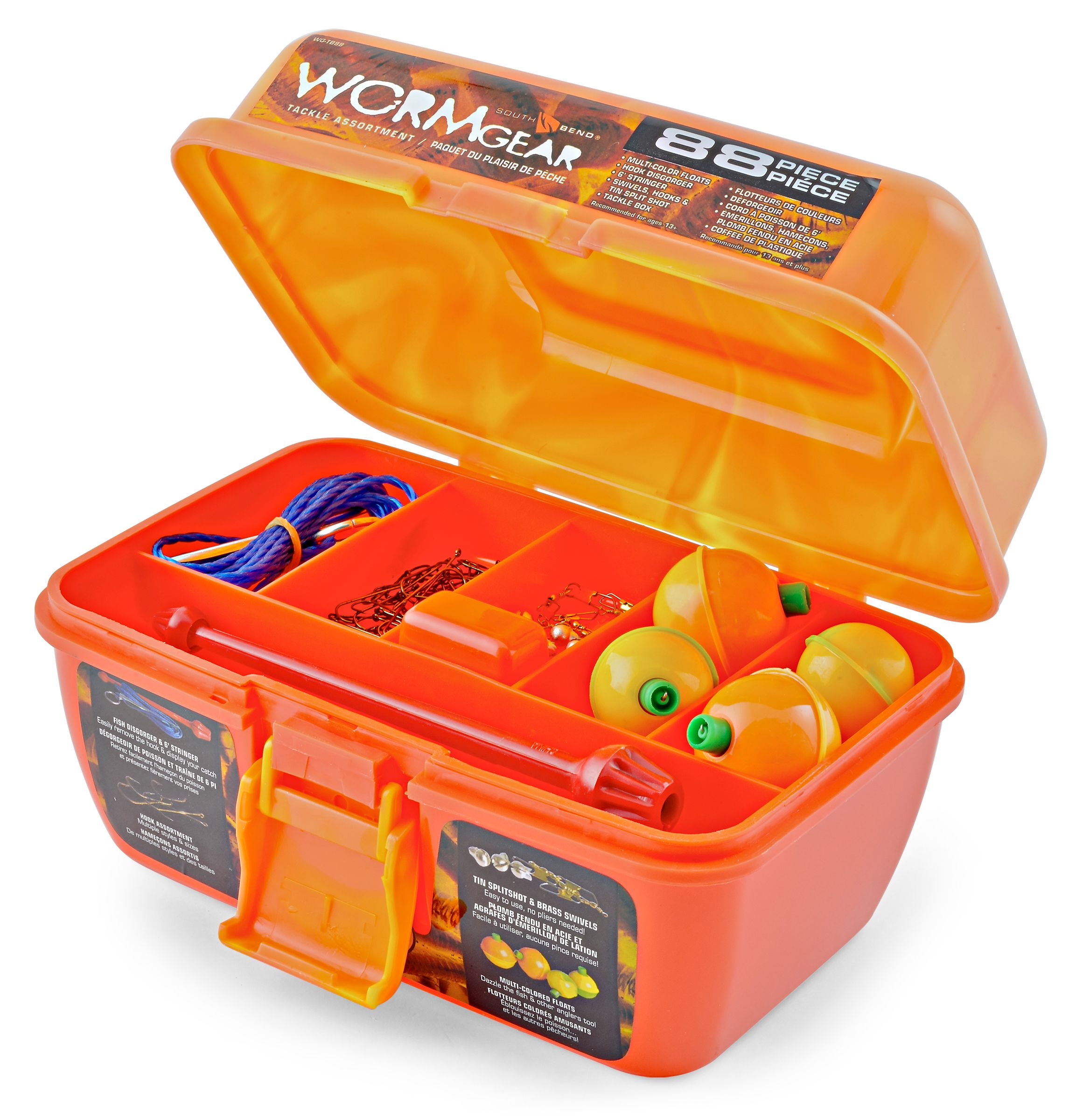 South Bend® WormGear Tackle Box including 88 Pieces, Orange 
