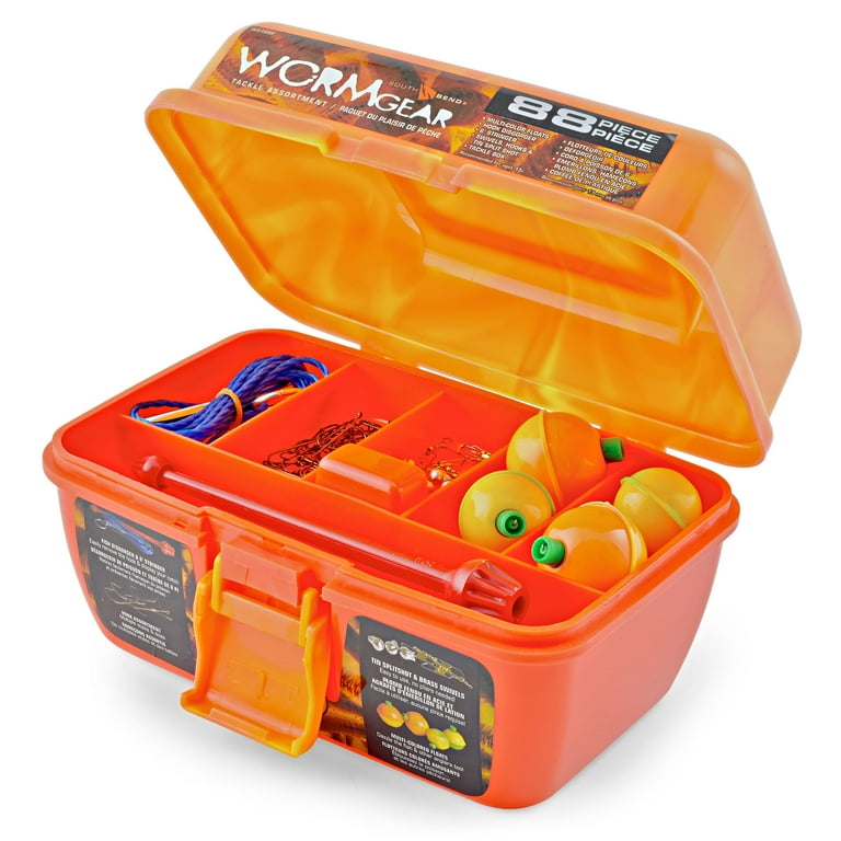 South Bend® WormGear Tackle Box including 88 Pieces, Orange 