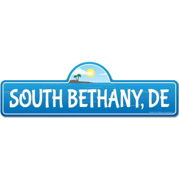 South Bethany DE Delaware Beach Street Sign | Indoor/Outdoor | Surfer Ocean Lover Décor For Beach House Garages Living Rooms Bedroom | Signmission Personalized Gift