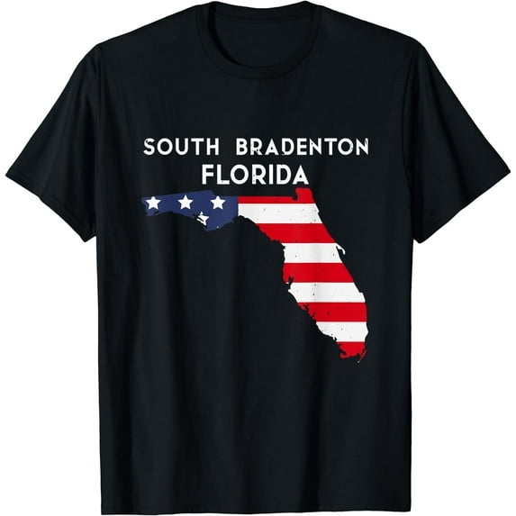 South Bradenton Florida USA State America Travel Floridian T-Shirt Black Large