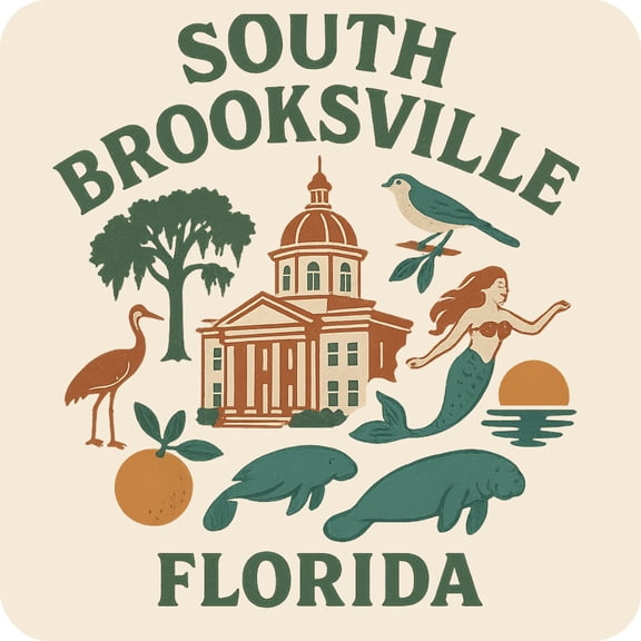 South Brooksville Florida Keepsakes Souvenir Vinyl Sticker – Destination Travel Keepsake Collectible (3-Inches Wide)