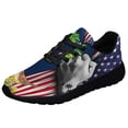 thumbnail image 1 of South Carolina American flag Palmetto Tree and Moon Carolina Wren Bird and Yellow Jessamine Flower Shoes Sneakers Black Size 9, 1 of 7