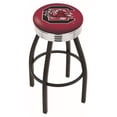 thumbnail image 1 of South Carolina Gamecocks 30" Black Wrinkle Swivel Bar Stool with Chrome Ribbed Ring, 1 of 7