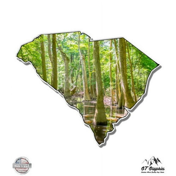 South Carolina Congaree Cypress Forest - 3" Vinyl Sticker - For Car Laptop I-Pad Phone Helmet Hard Hat - Waterproof Decal