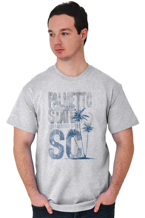 South Carolina Distressed Palmettos Plus Size Crewneck Graphic Tee Shirt Brisco Brands 3X