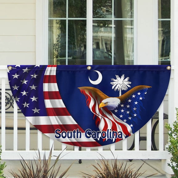 South Carolina Eagle State Pride Patriotic Fan Flag 18x36in