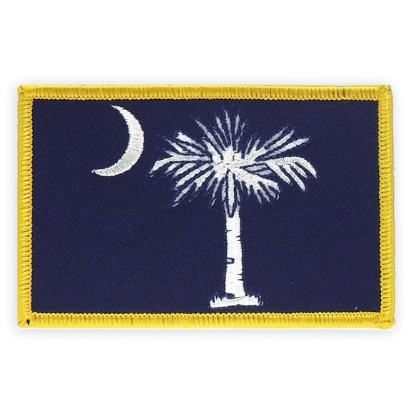 South Carolina Embroidered US State Flag Patch, 3.5 x 2.5 Inch Patch