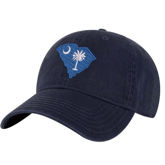 South Carolina Flag Baseball Cap – Embroidered Palmetto State Hat for Southern Pride (NavyBlue)