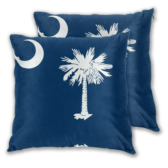 South Carolina Flag Couch Square Decorative Throw Pillow Covers Set of 2 for Sofa Bed Cushion Covers Home Decor 18"x18"