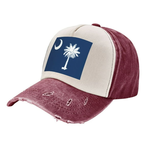 South Carolina Flag Distressed Baseball Cap Dad Hats for Men Women Vintage Trucker Hat Low Profile Ball Caps