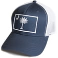 thumbnail image 1 of South Carolina Flag Hat for Men and Women – Palmetto Snapback Trucker Baseball Cap by International Tie (Navy/White), 1 of 8