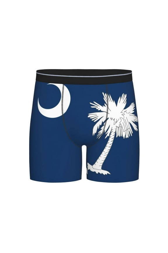 South Carolina Flag Pattern Boxer Briefs Novelty Underwear With Fly Underwear For Men