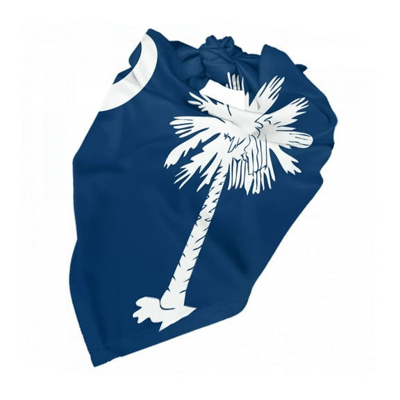 South Carolina Flag Puppy Bandana Printing Dog Bib Scarf For Small Medium Large Dogs Cats Pets