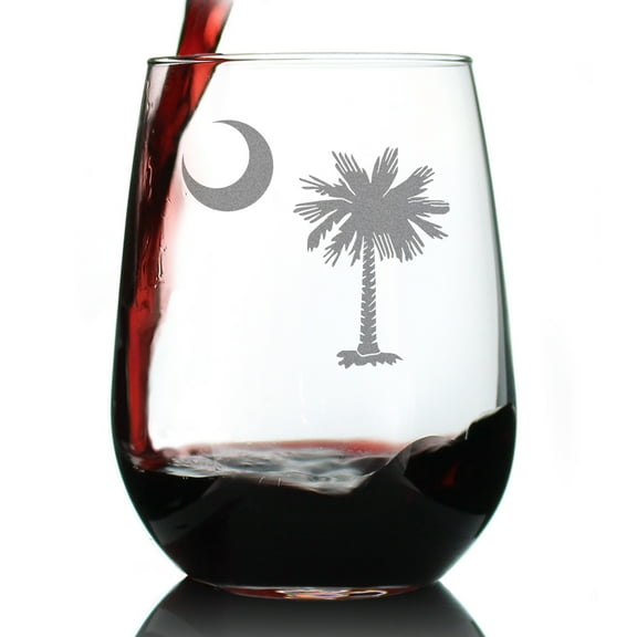 Bevvee Stemless Wine Glass 17 oz Flag Of South Carolina Gifts for South Carolina Enthusiasts Wine Glasses
