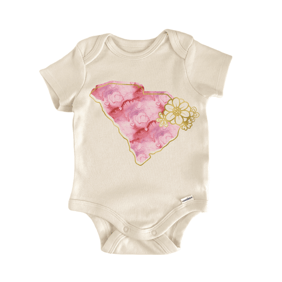 South Carolina Floral Watercolor - Baby Bodysuit