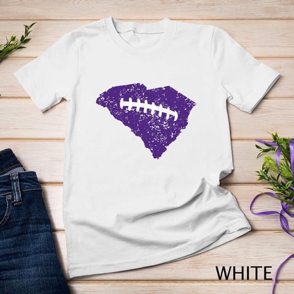 South Carolina Football Laces Distressed Us State Sc Purple Unisex T-Shirt Birthday Gifts; For Men & Women
