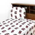 thumbnail image 1 of South Carolina Gamecocks 100% cotton, 4 piece sheet set - flat sheet, fitted sheet, 2 pillow cases, Queen, White, 1 of 2