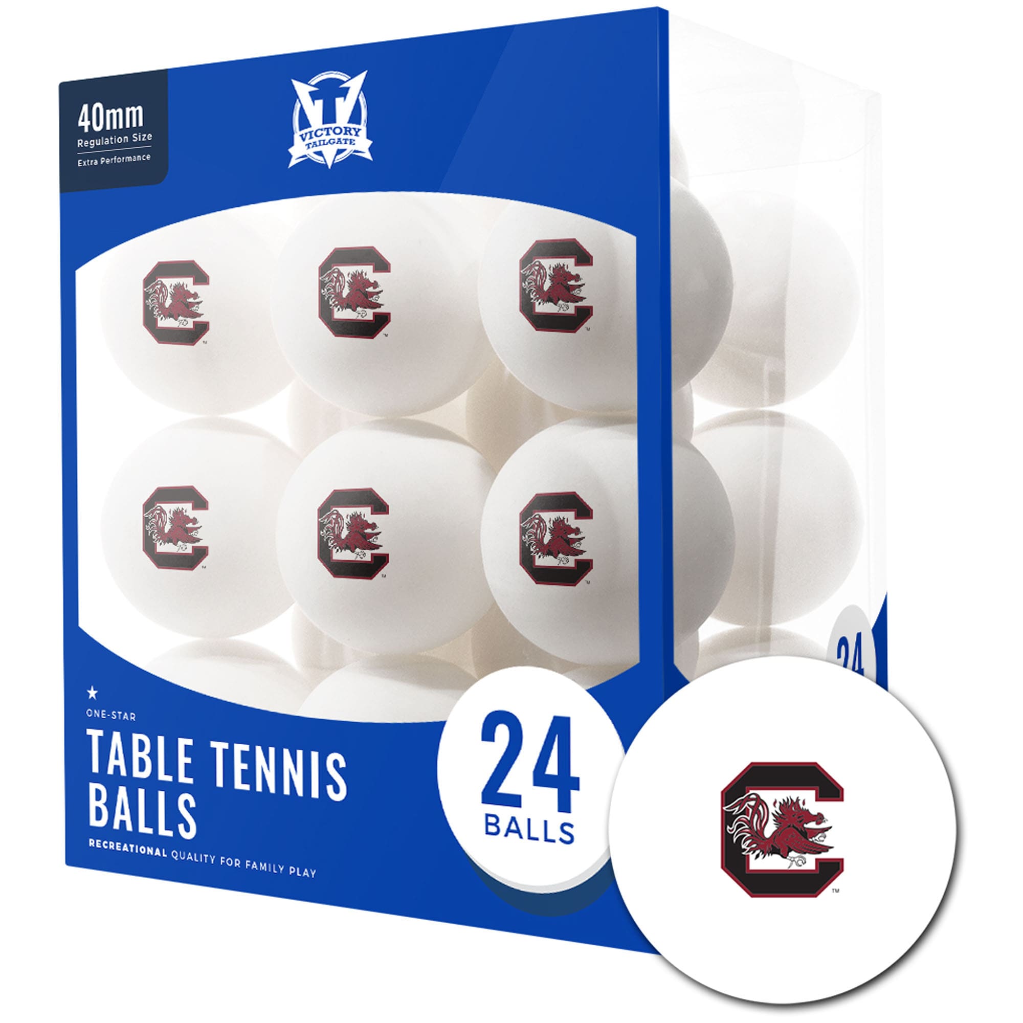 South Carolina Gamecocks 24Count Logo Table Tennis Balls