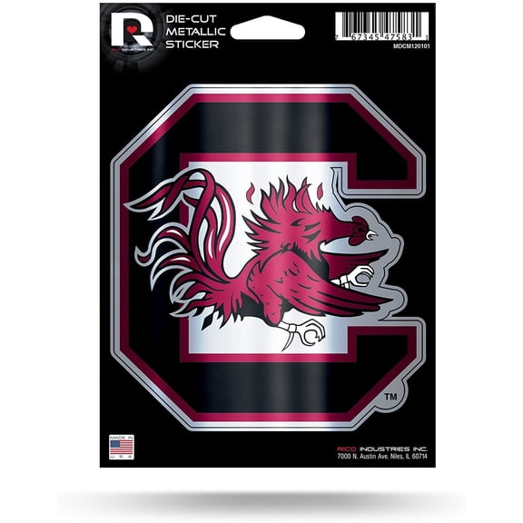 South Carolina Gamecocks Die Cut Metallic Sticker University of