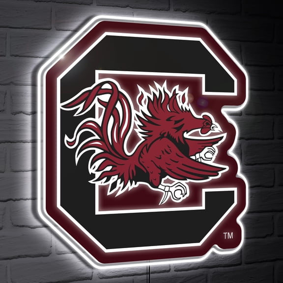 South Carolina Gamecocks LED Team Logo Shaped Lighted Wall Sign