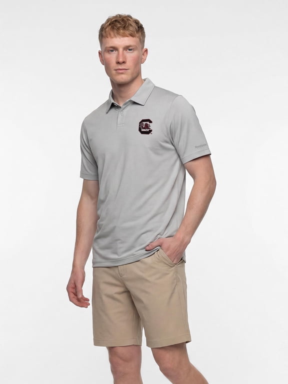 Reebok Mens Gray Short Sleeve Polo Shirt