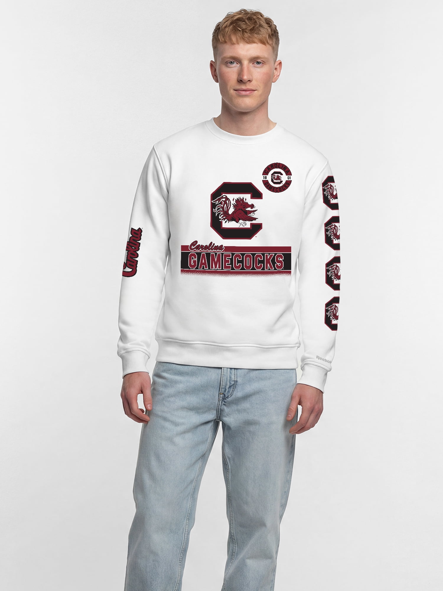South Carolina Gamecocks Reebok Mens White Crew Sweatshirt