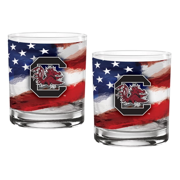 South Carolina Gamecocks  Two-Pack 14oz. Americana Rocks Glass Set