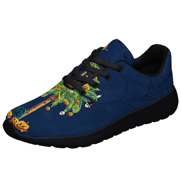 South Carolina Halloween Witchcraft Pumpkins Palm Tree Shoes Sneakers Black Size 3.5