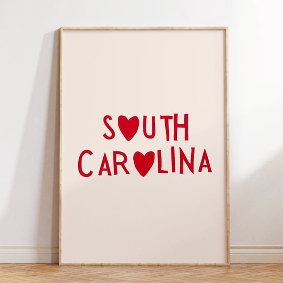 South Carolina Heart Print, Minimalist Sc Wall Art, Home Decor, Vintage Gift, Home Decor , Poster Print Only