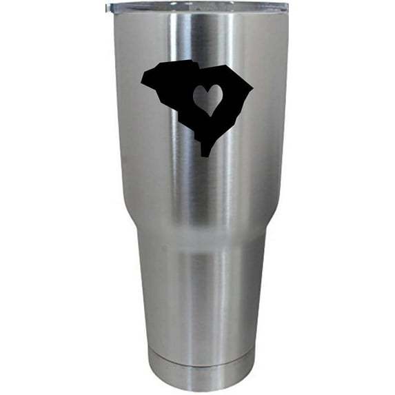 South Carolina Heart States Etched 30oz Stainless Steel Tumbler