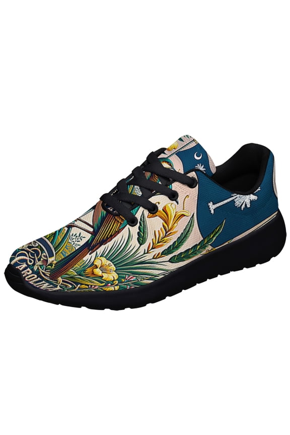 South Carolina Jessamine Flower Wren Bird Shoes Sneakers Black Size 6