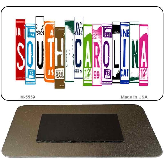 South Carolina License Plate Tag Art Novelty Metal Magnet 3.5" x 2" Magnet (M)