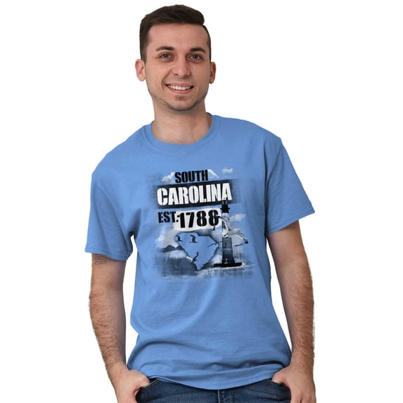 South Carolina Nautical SC Lighthouse Plus Size Crewneck Graphic Tee Shirt Brisco Brands 5X
