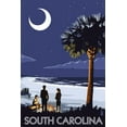 thumbnail image 1 of South Carolina, Palmetto Moon and Bonfire (16x24 Giclee Gallery Art Print, Vivid Textured Wall Decor), 1 of 3