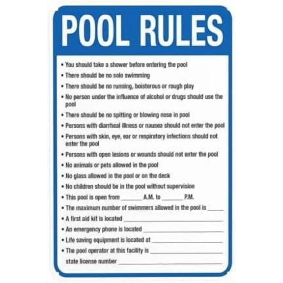 South Carolina Pool Rules Metal Sign, Complies With State Pool Safety Code, Safety Wall Decor For Business Home Yard Garden, Pool Safety Sign, 8x12 Inch