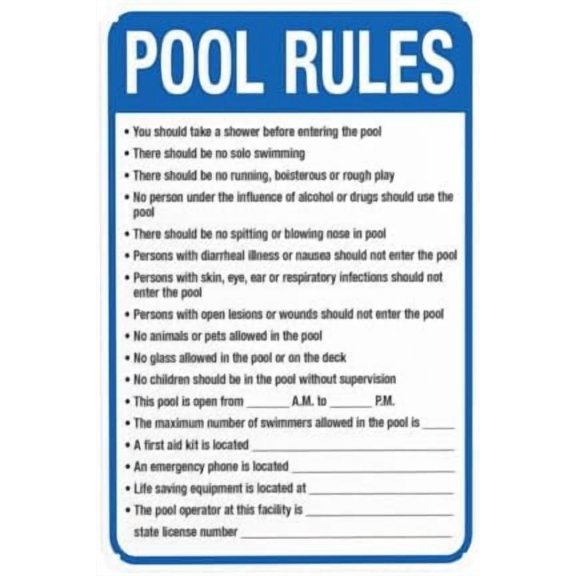 South Carolina Pool Rules Sign, Complies With State Of South Carolina Pool Code Warning Signs, Metal Sign, Use for Business Home Yard Garden Wall Decor 8 x 12 Inch