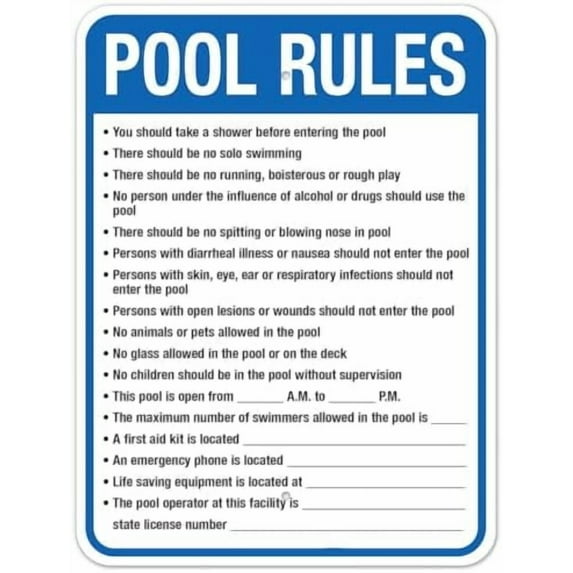 South Carolina Pool Rules Sign,Complies With State Of South Carolina Pool Safety Code Safety Signs Metal Tin Sign 8x12 Inch