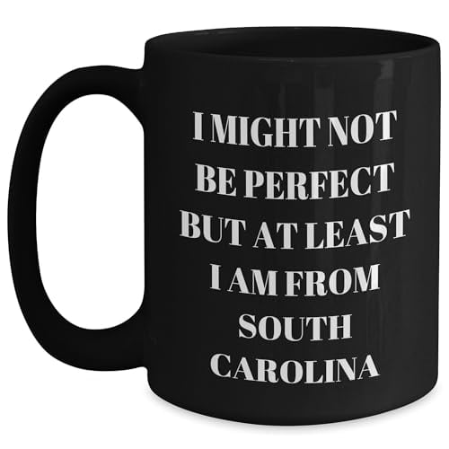 South Carolina Proud Black Coffee Mug, Funny Quote, Christmas Unique Gifts from Friends, Family, or Coworkers for South Carolina Lovers