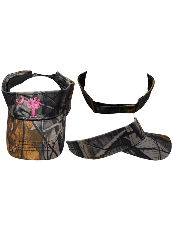 South Carolina SC Camouflage Camo Pink Palmetto Adjustable Embroidered Visor