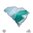 thumbnail image 1 of South Carolina Shape Ocean Wave - 5" Vinyl Sticker - For Car Laptop I-Pad - Waterproof Decal, 1 of 1