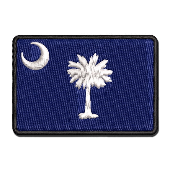 South Carolina State Flag Applique Multi-Color Embroidered Hook & Loop Patch - 3 Inch Medium